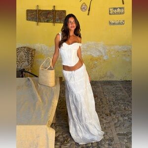 Lauro white Maxi Skirt